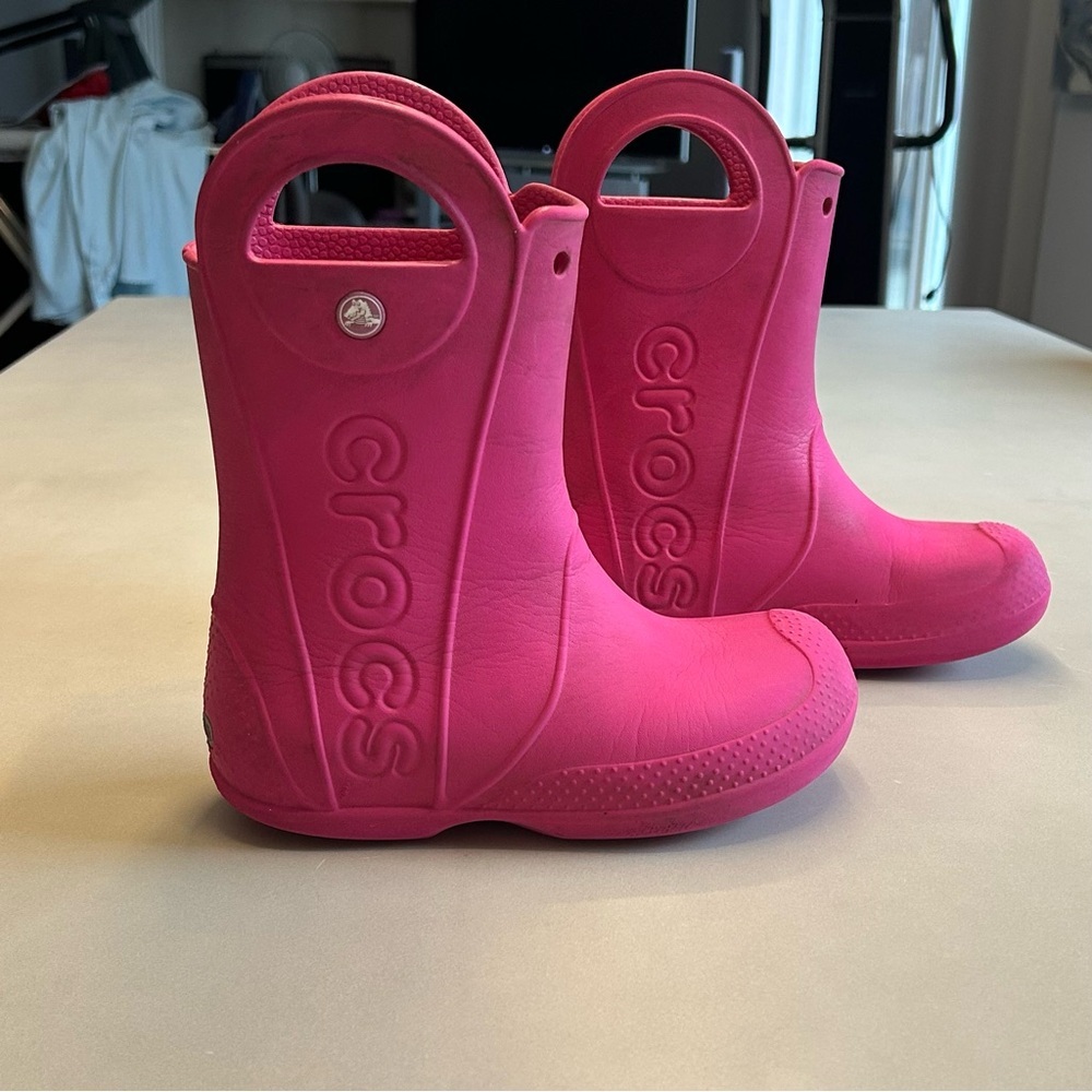 CROCS Kids Pink Rain Boots